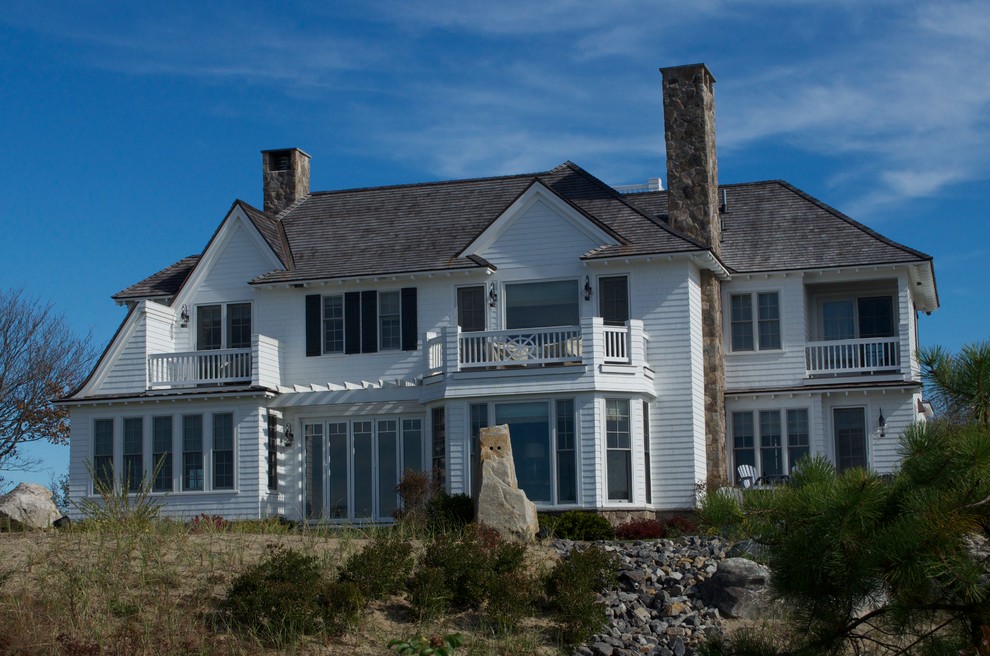 A Seagrass Beach House Beach Style Exterior Portland Maine by Peterson Design Group