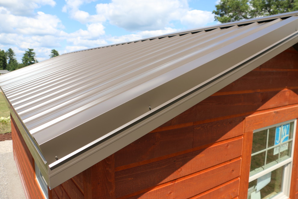 A solid steel roof, overhang and soffit will help keep you cozy