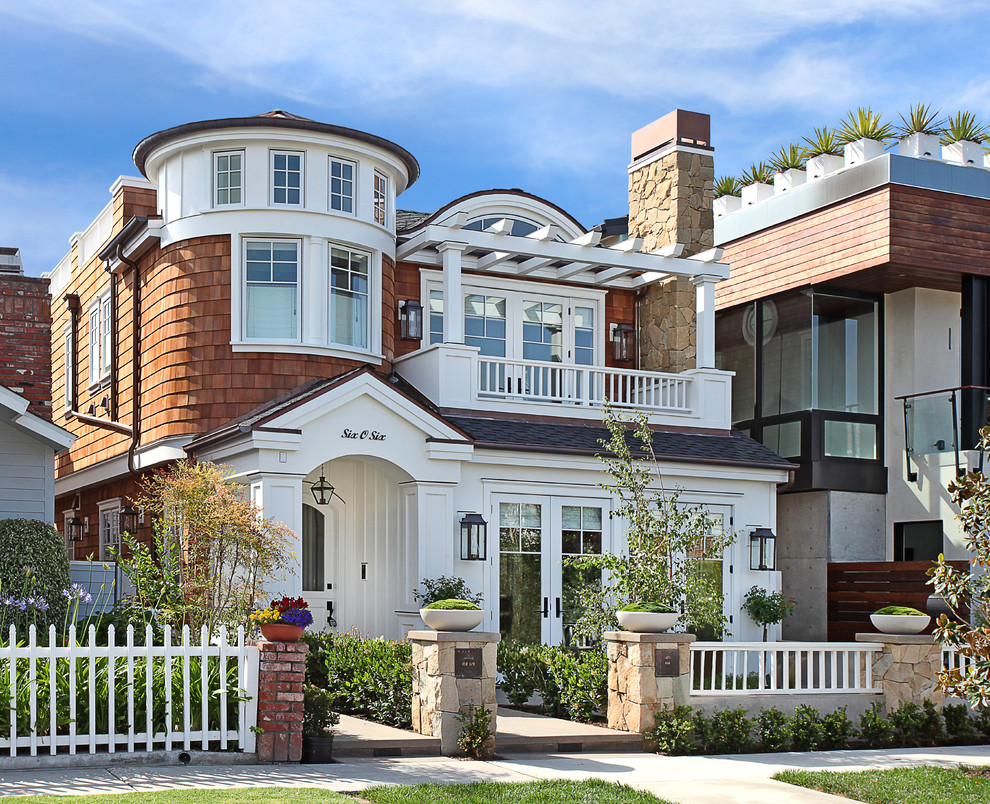 This is an example of a nautical house exterior in Orange County.