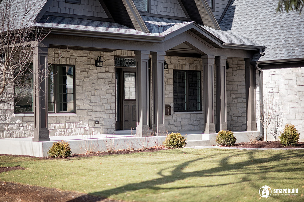 Aged Pewter James Hardie siding 6'' exp. Cedarmill Finish