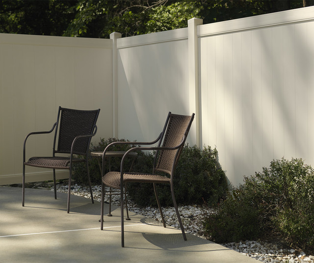 Almond Vinyl Privacy Fence House Exterior by Ply Gem Houzz UK