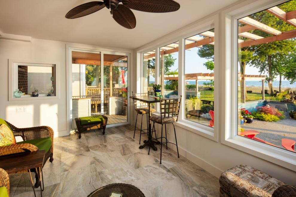 Amherstburg Waterfront Three Season Room Complete Contemporary Exterior by Dory Azar