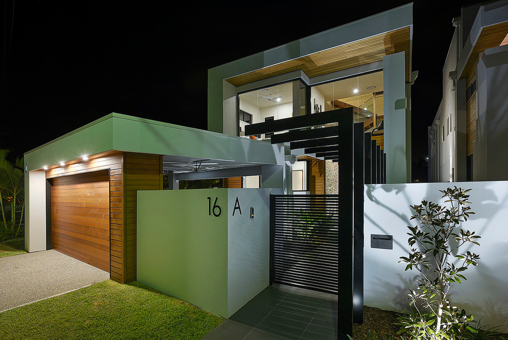 This is an example of a contemporary house exterior in Gold Coast - Tweed.