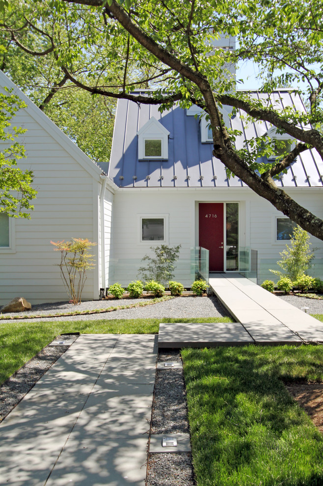 This is an example of a white classic house exterior in DC Metro.