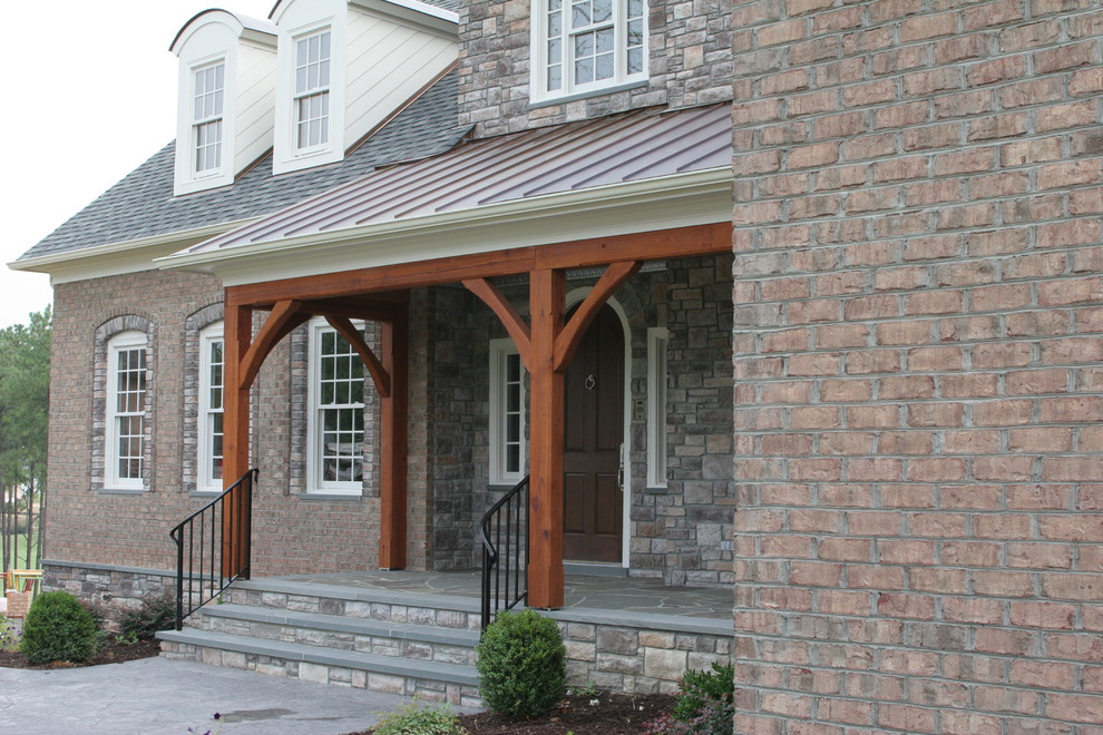 Antique Heart Pine Beams and Columns Contemporary Exterior
