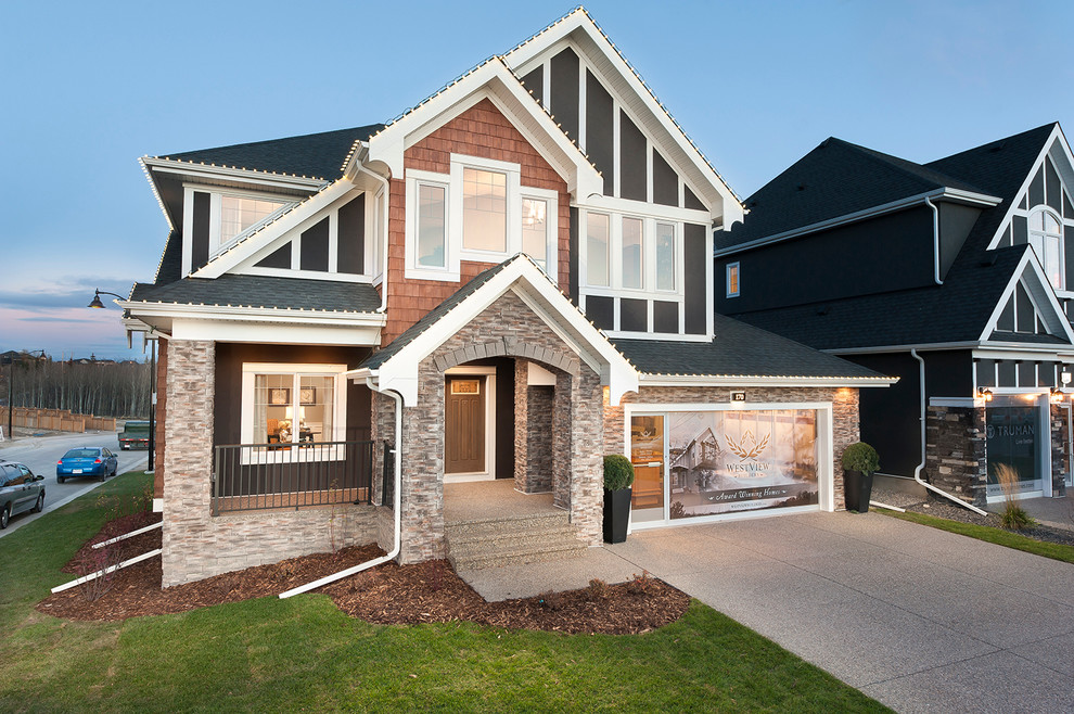 Example of an arts and crafts exterior home design in Calgary