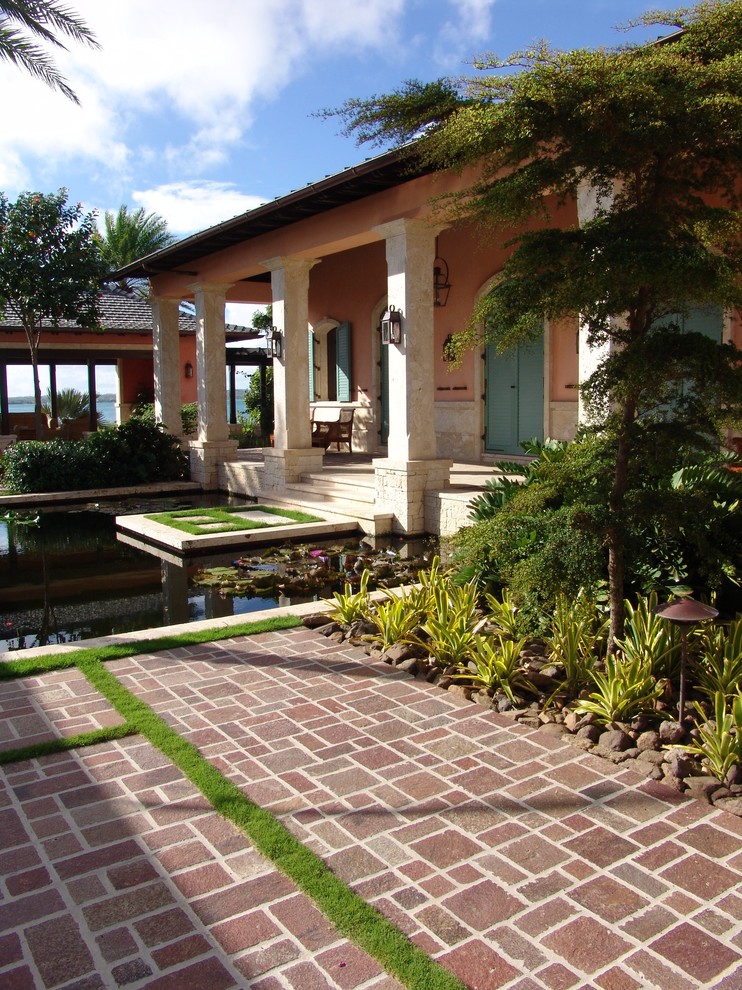 World-inspired bungalow house exterior in Miami.