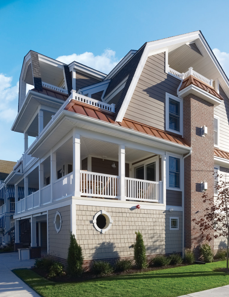 Beach House with Clapboard Siding in Ocean City, NJ - Traditional ...