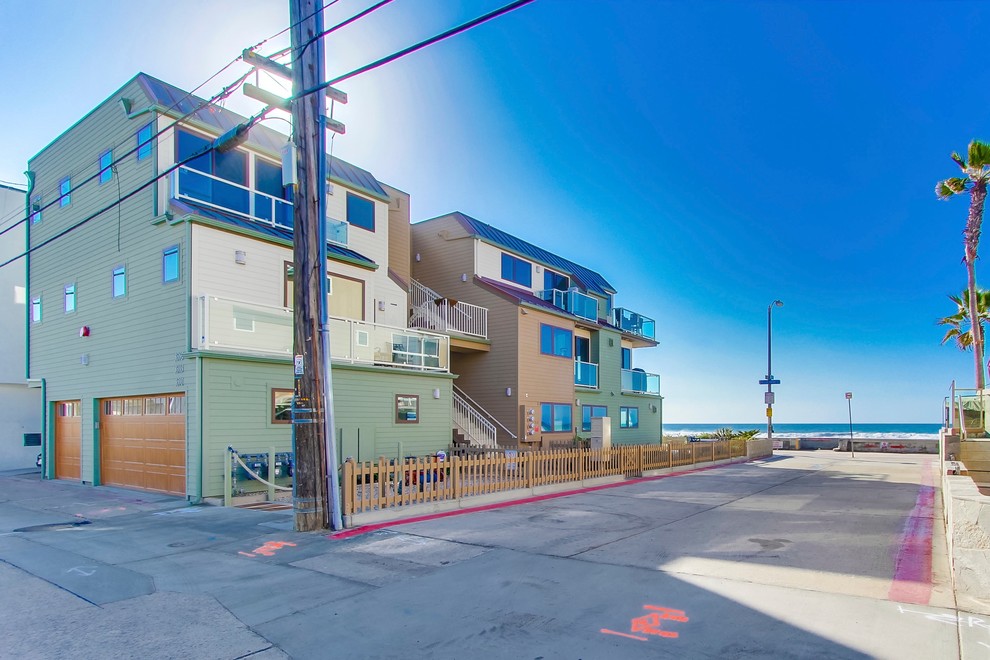This is an example of a beach style house exterior in San Diego.