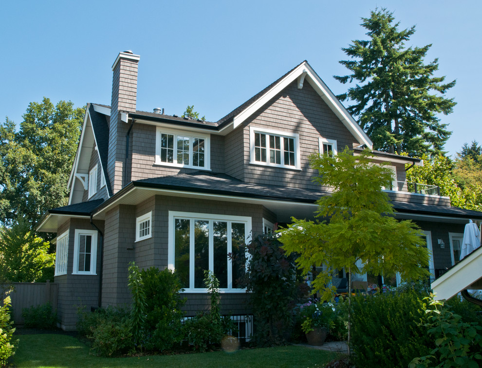 Inspiration for a timeless gray exterior home remodel in Vancouver