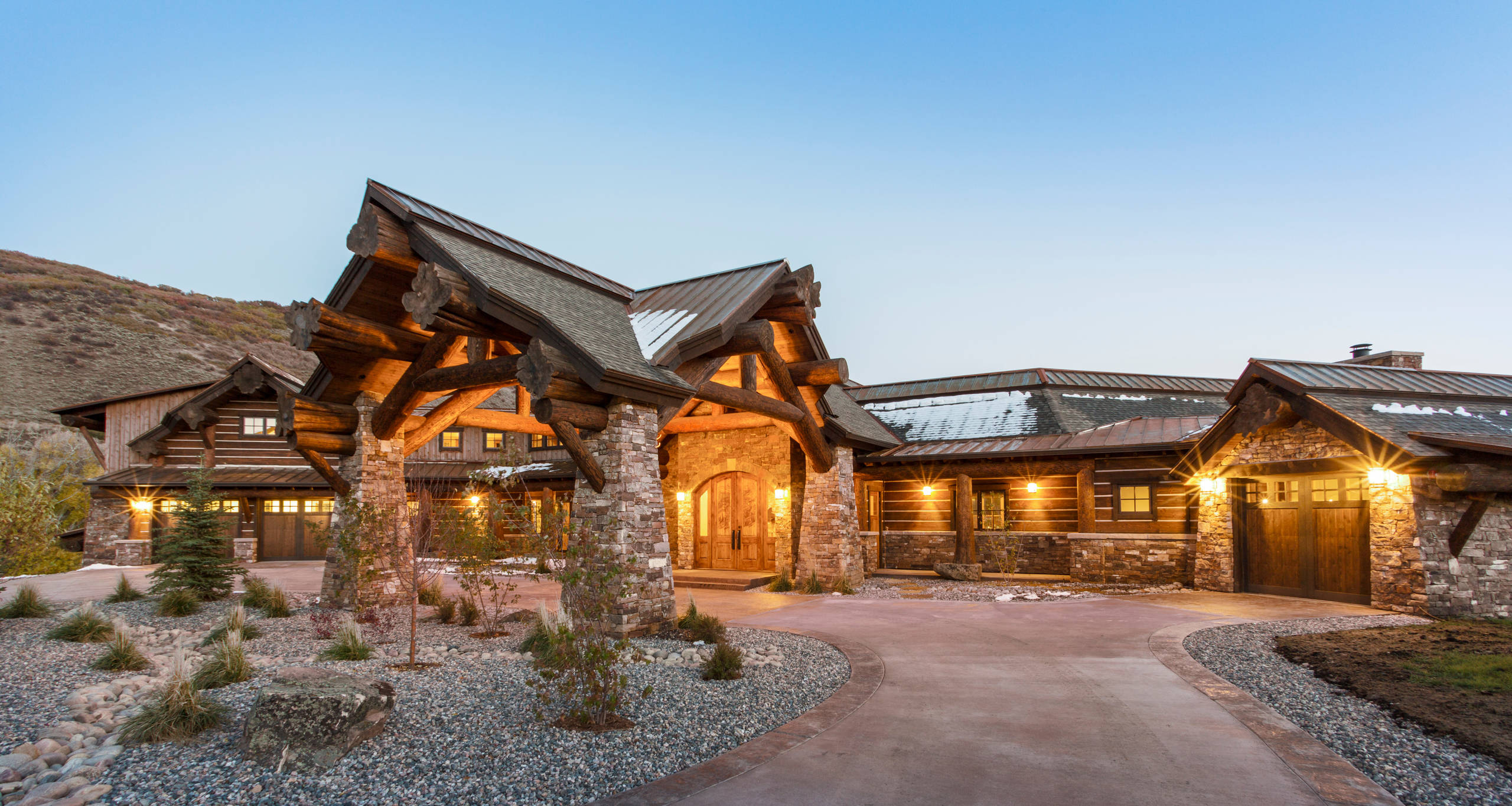 Beaver Valley Lodge Entrance - Rustic - Exterior - Other - by Caribou Creek  Log & Timber | Houzz