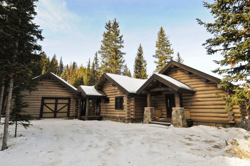 Beetle Pine Log Cabin in the Woods of Colorado Rustic Exterior