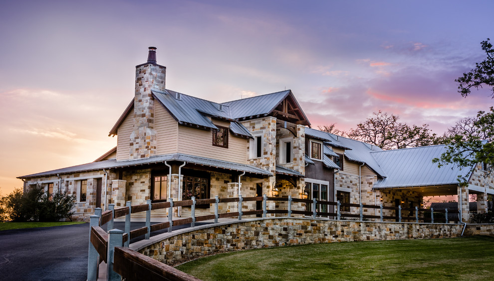 Bellville Ranch House Rustic Exterior Houston by Masa Studio
