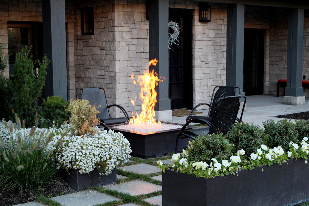 Fire Pit In Front Yard Contemporary Garden Salt Lake City by