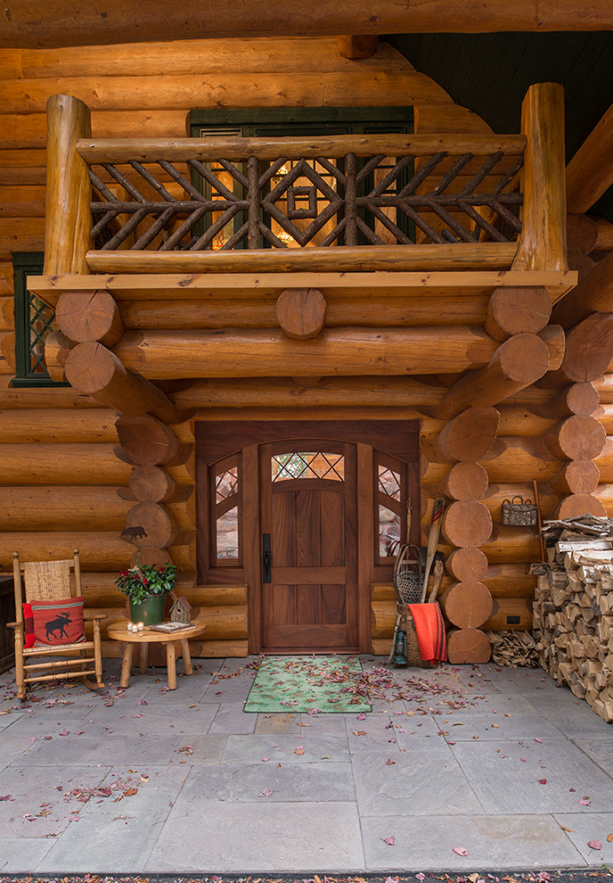 Big Moose, New York Log Home Rustic Exterior New York by Sitka