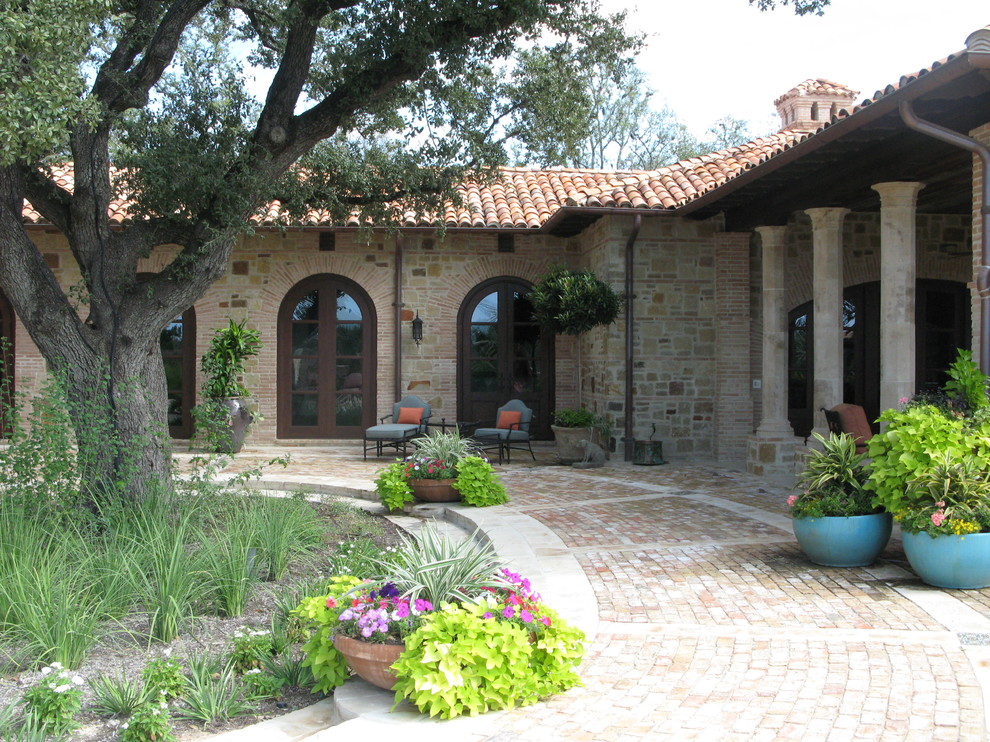 Mediterranean exterior home idea in Austin
