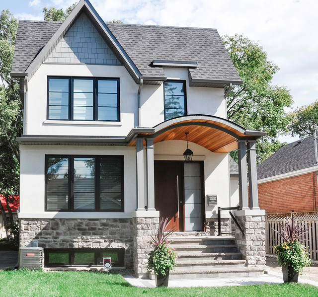 Black Vinyl Casement Windows Toronto Modern House Exterior