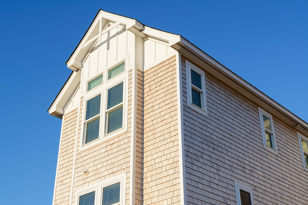 Board & Batten Gable End Beach Style Exterior Other by Griggs