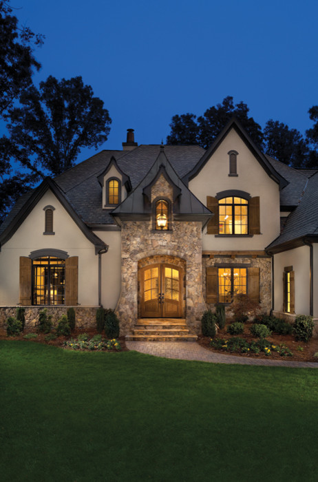 Inspiration for a transitional two-story exterior home remodel in Cincinnati