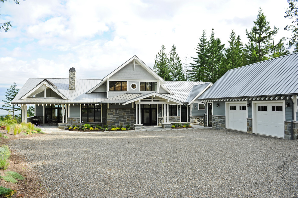 Inspiration for a transitional exterior home remodel in Vancouver
