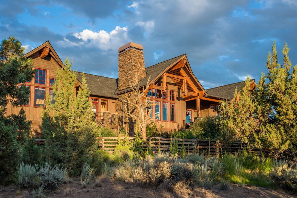 Brasada Ranch home backyard and rear exterior - Rustic - Exterior ...