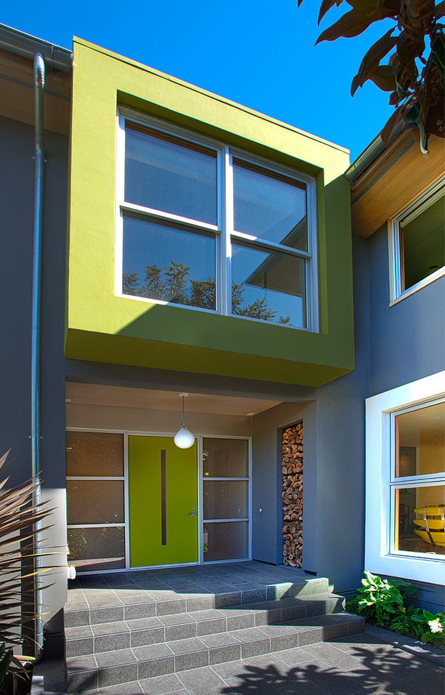 Trendy two-story exterior home photo in San Francisco