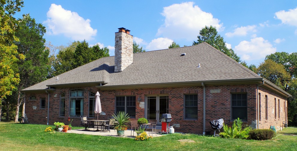 Brick and Stone Ranch Custom Home Sappington, MO Traditional
