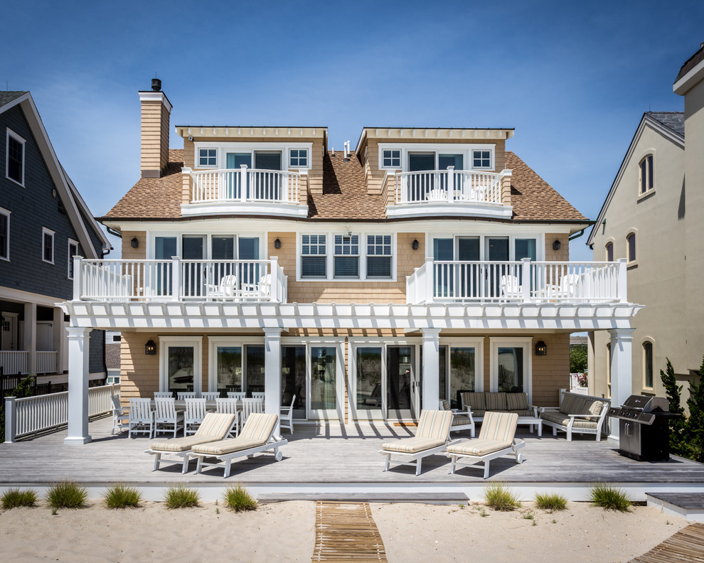 Example of a beach style exterior home design in New York