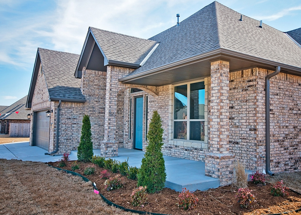 Brick Home with Large Front Porch Transitional Exterior Oklahoma City by Westpoint Homes
