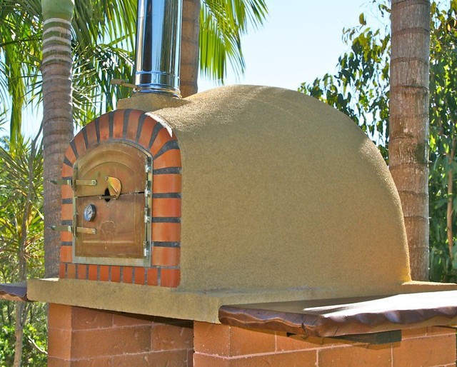 Brick Pizza Oven from Portugal Rustic House Exterior New York