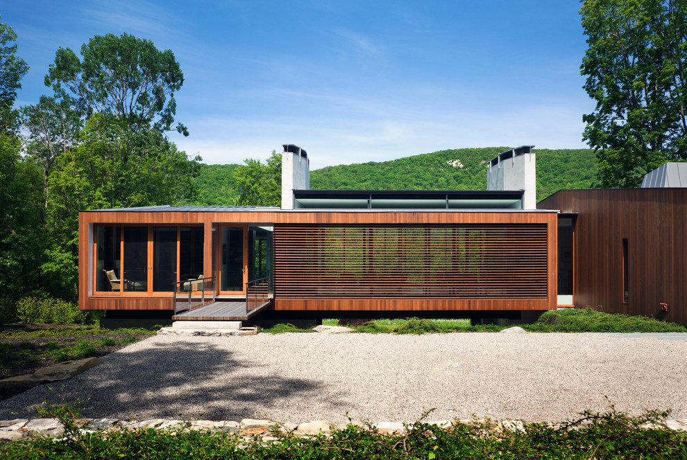 Moderne Holzfassade Haus in New York