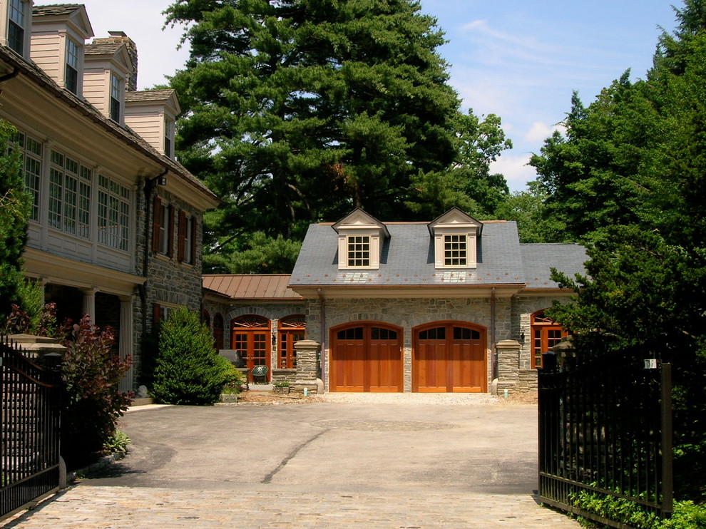 Bryn Mawr Poolhouse & Garage Traditional Exterior Philadelphia