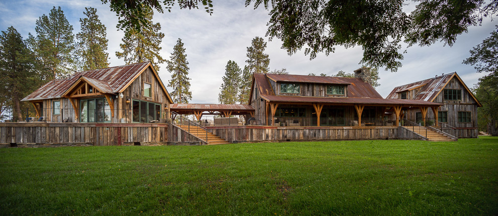 Inspiration for a rustic exterior home remodel in Portland