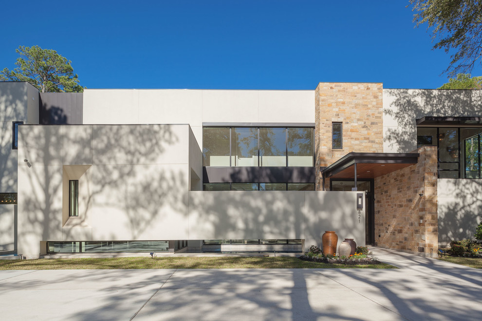 Design ideas for a contemporary house exterior in Houston.