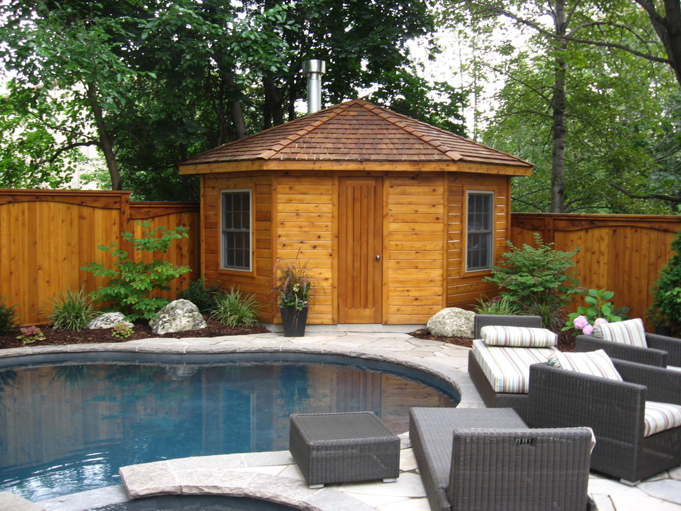 Cabanas Eclectic Exterior Toronto by Forest Fence & Deck