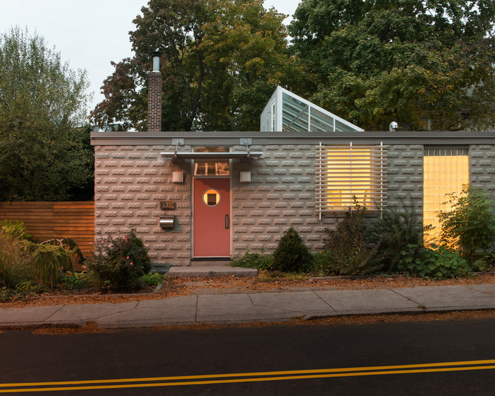 Mid-sized minimalist exterior home photo in Boston