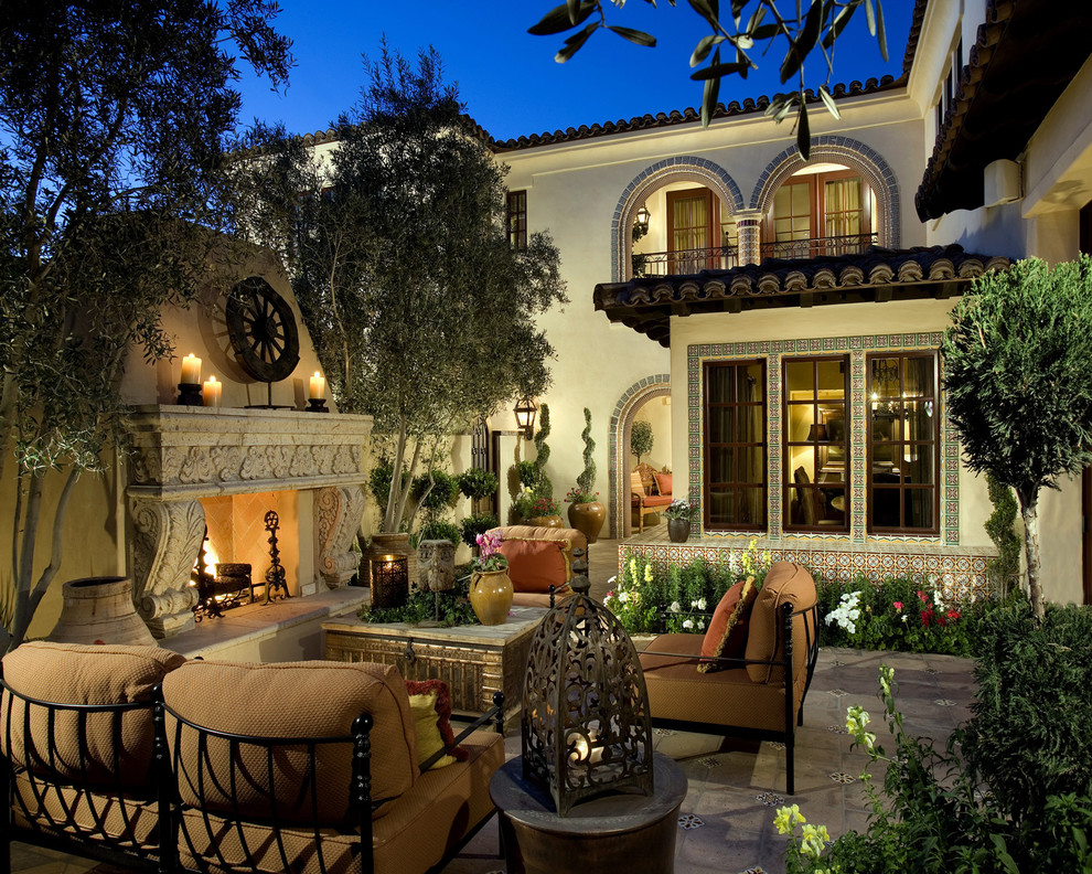 This is an example of a mediterranean patio in Phoenix.