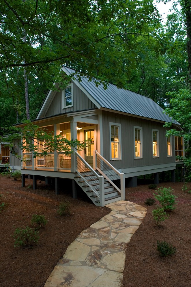 Small rustic exterior home idea in Atlanta