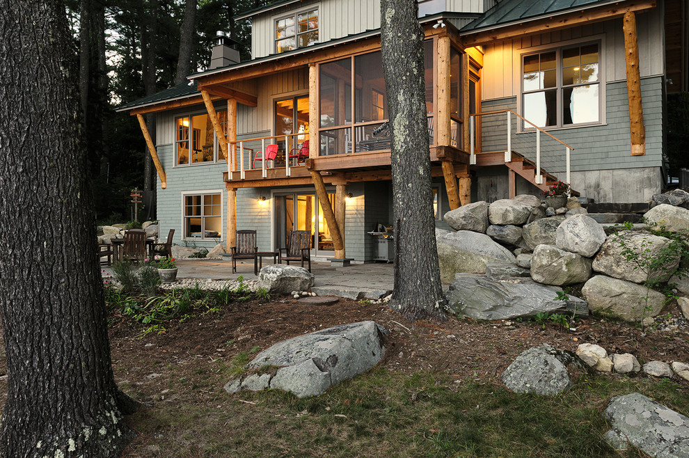Design ideas for a beach style house exterior in Portland Maine.