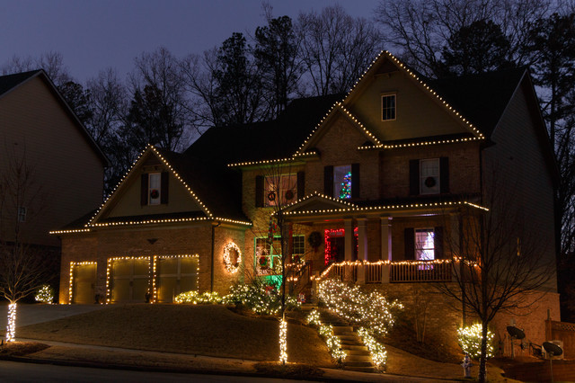 Canton, GA Christmas Lighting Project #2 - Traditional - House Exterior ...