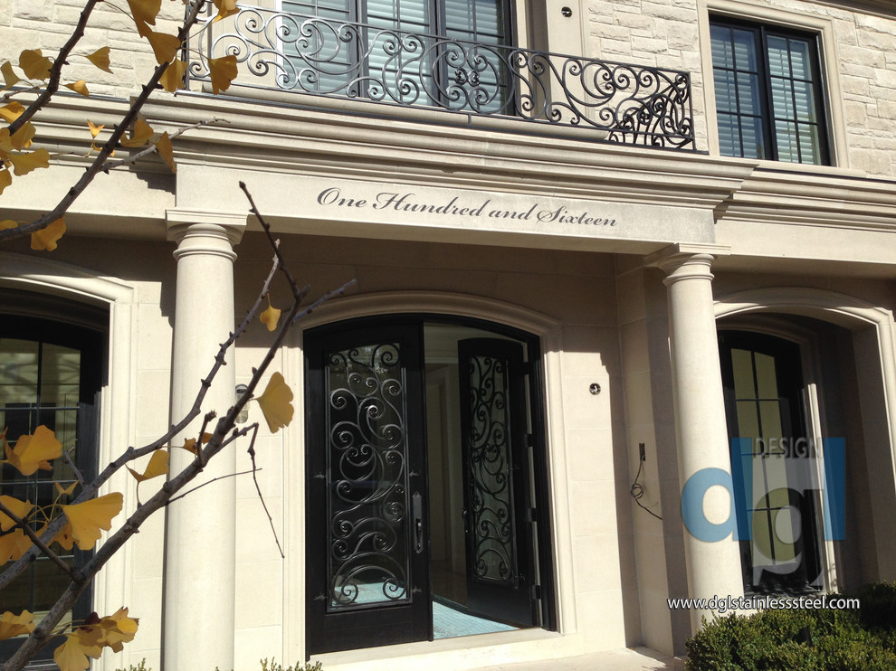 Caribou Rd house exterior wrought iron guard Modern Caribou Rd house exterior wrought iron guard Modern