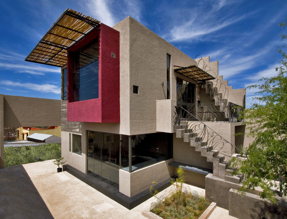 Design ideas for a modern house exterior in Mexico City.