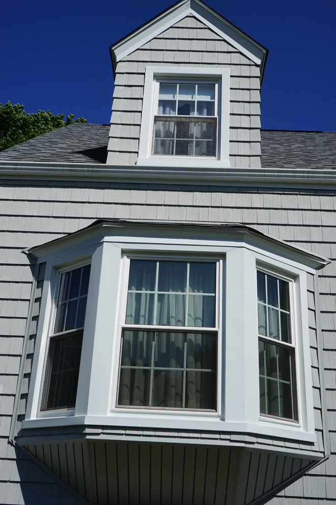Cedar Shingle Siding Alside Pelican Bay, Color Cape Cod Gray & Sunrise