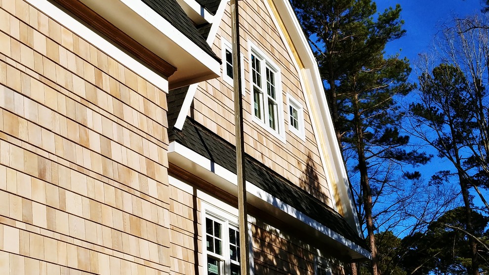 Cedar Valley Shingle Panels prefinished in our custom color stain cape