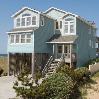 Celect® Canvas in Sherwin Williams Aviary Blue - Beach Style - Exterior