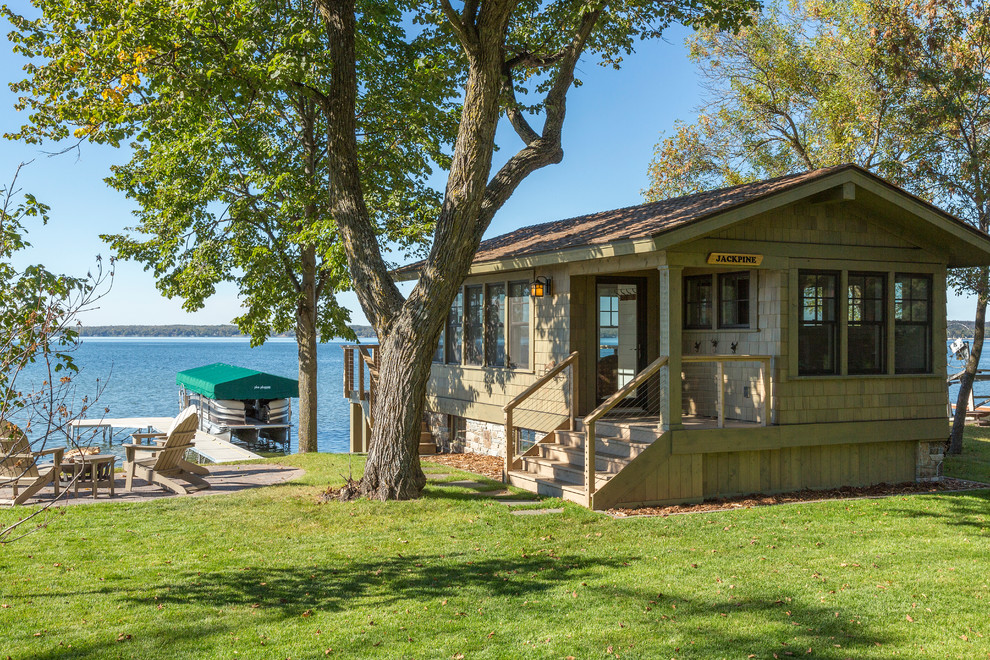 Central Minnesota Boathouse Rustic Exterior Minneapolis by