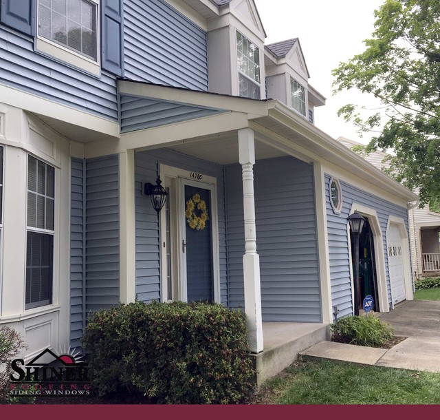 CertainTeed Monogram vinyl siding, Oxford Blue House Exterior DC