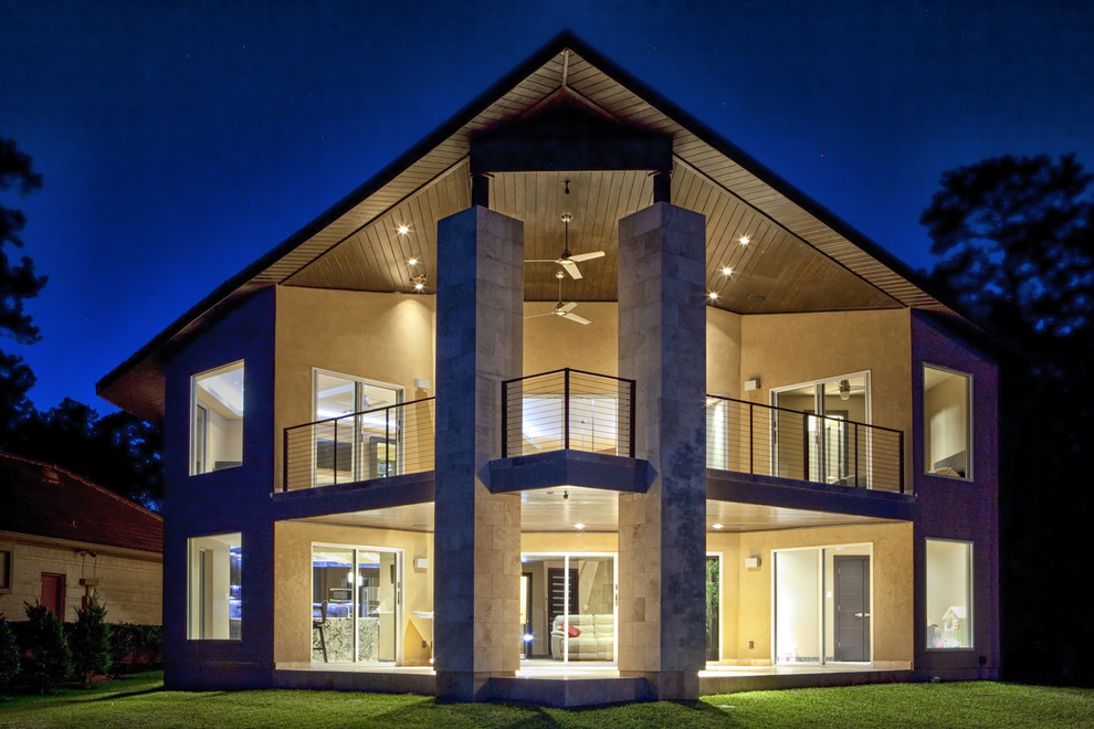 Chadwick Homes Lake House Contemporary Exterior Houston by Sun Collective Design Group