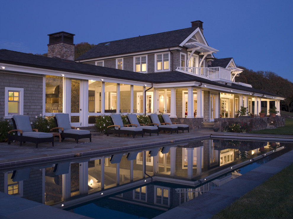 Chalk Hill Residence A Romantic Evening Traditional Exterior