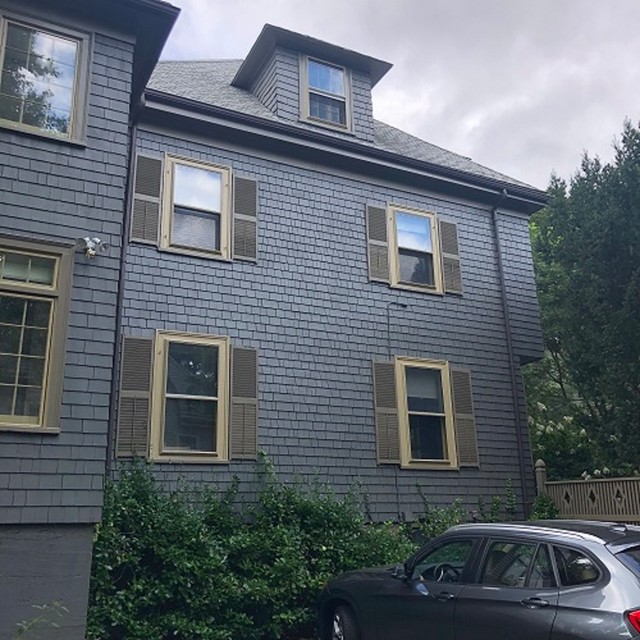 Charcoal and Gold Paint Scheme, Exterior Project, Newton, MA